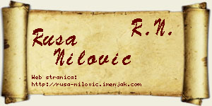 Rusa Nilović vizit kartica